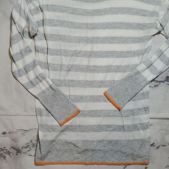 A New Day Gray/White Striped sweater - Picture 2 of 5